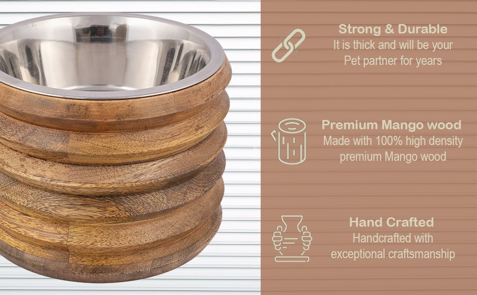 Timber Trust Elevated Wooden Dog Bowl Stand