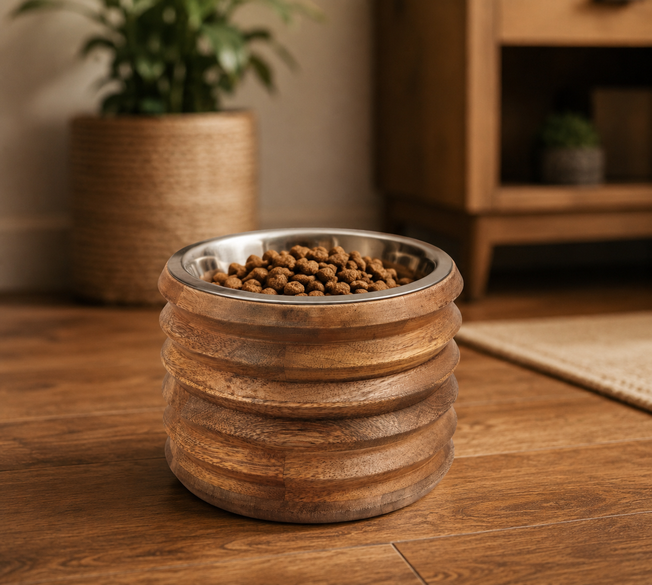 Timber Trust Elevated Wooden Dog Bowl Stand