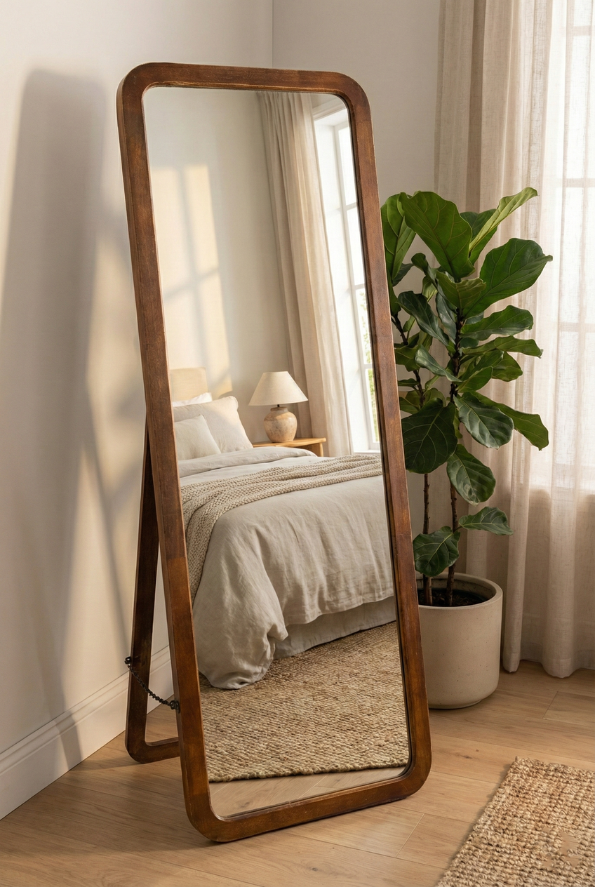 Timber Trust  Mango Wood Full Length Standing Mirror