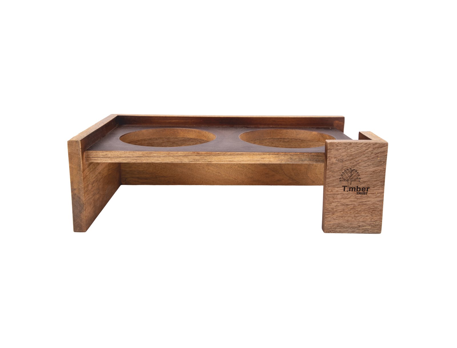 Timber Trust Elevated Wooden Double Dog Bowl Stand